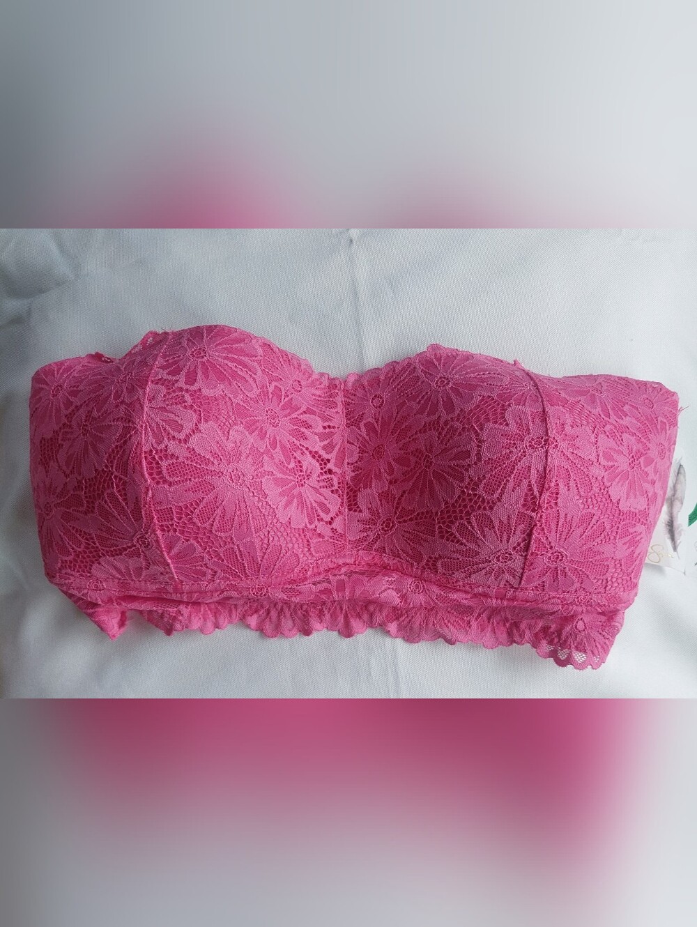 Jessica Simpson Hot Pink Lace Strapless Bandeau